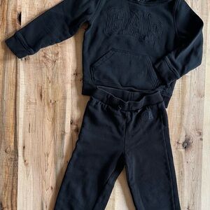 GAP Kids Black Sweatpants and Hoodie Set